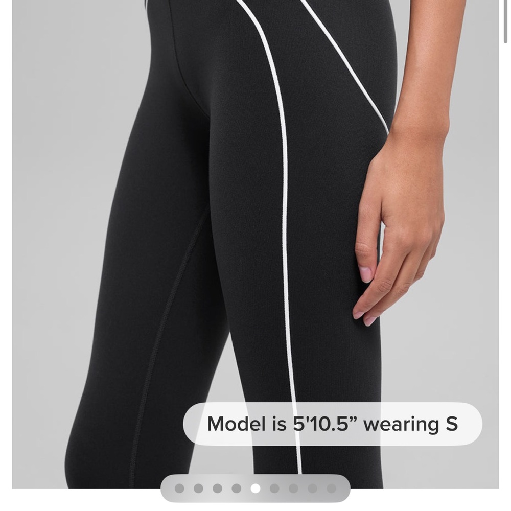 ALO Airbrush 7/8 Heart Throb Leggings Black with White Piping XS
